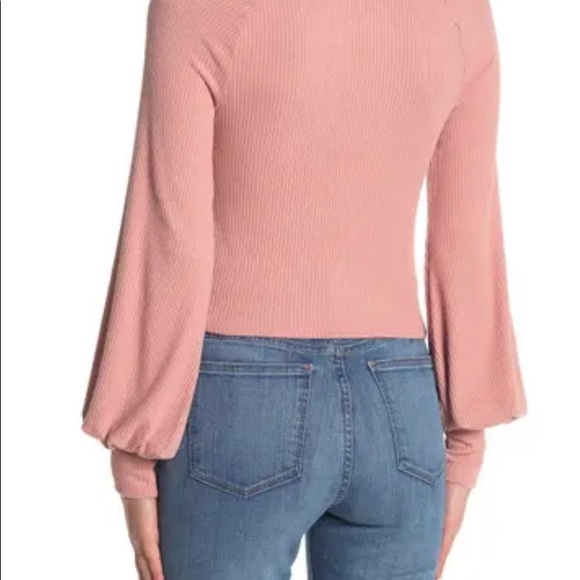 PST 
Long Sleeve Square Neck Ribbed Top - Picture 2 of 2